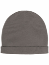 RICK OWENS RIBBED-KNIT WOOL BEANIE