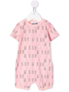 Moschino Teddy Logo Print Short-sleeved Shorties In Pink