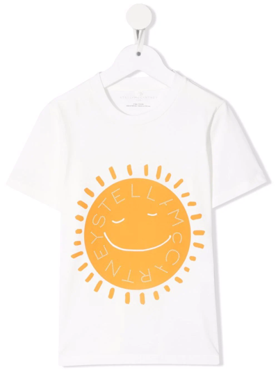 Stella Mccartney Kids' Graphic-print Sustainable Cotton T-shirt In White