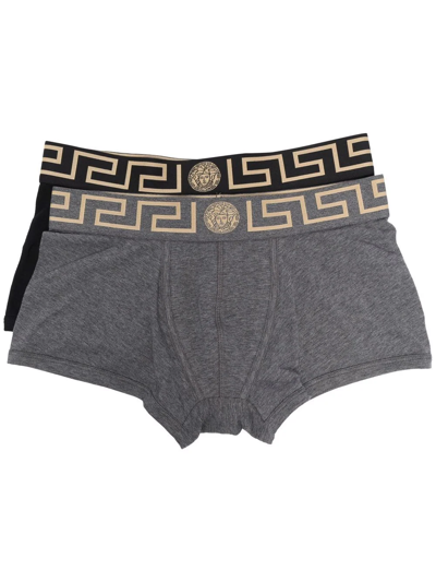 Versace Two Piece Set Logo Boxers In Black