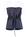 Alexander Mcqueen Asymmetric Drawstring Top In Blue
