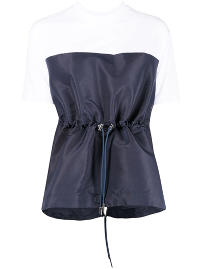 Alexander Mcqueen Asymmetric Drawstring Top In Blue
