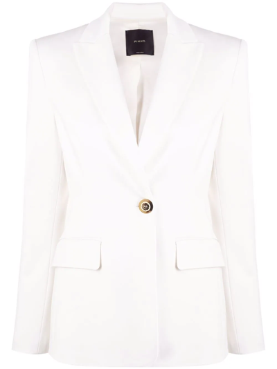 Pinko Single-breasted Tailored Blazer In White