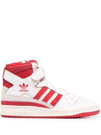 Adidas Originals White/red Forum 84 Hi Sneakers