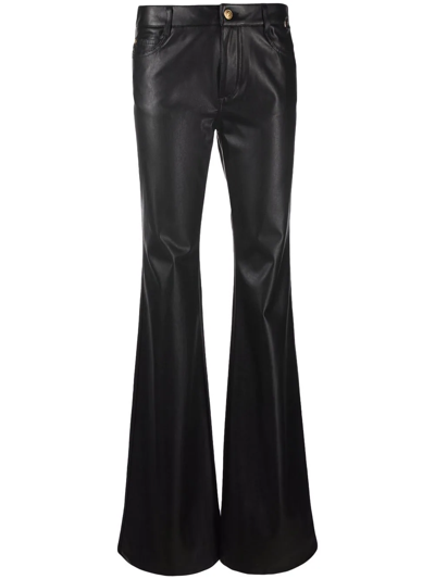 Ermanno Scervino Polished Finish Black Flared Trousers In Nero