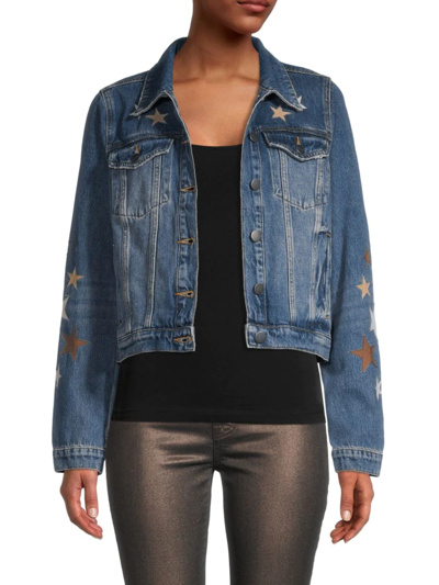 Driftwood Women's Star Denim Jacket In Blue