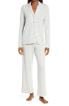 Nordstrom Brushed Hacci Pajamas In Grey Pearl Marl Stripe