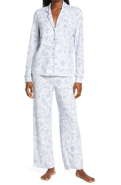 Nordstrom Brushed Hacci Pajamas In Blue Stonewash Waverly