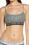 Calvin Klein Ck One Cotton Unlined Bralette Qf5727 In Mini Cheetah Print