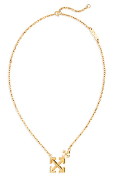 Off-white Arrow Golden Brass Necklace Off White Woman In Metallic
