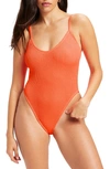 Good American Always Fits One-piece Swimsuit In Hot Coral001