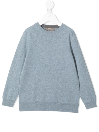 N•peal Kids' Organic Cashmere Sweatshirt In Blue