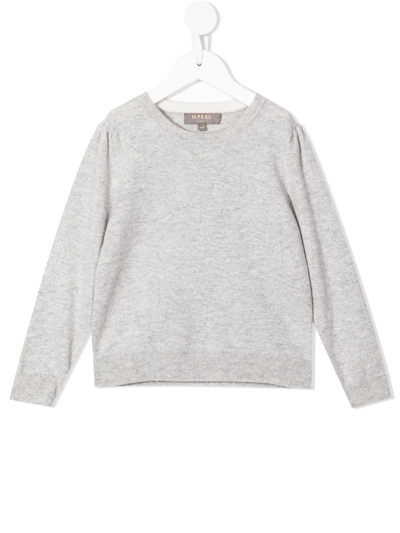 N•peal Kids' Organic Cashmere Sweatshirt In Grey