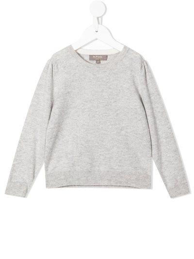 N•peal Kids' 纯色卫衣 In Grey