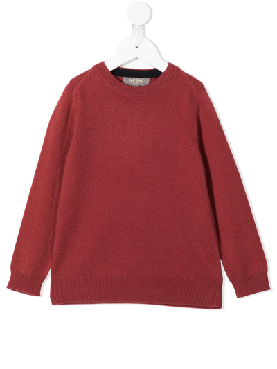 N•peal Kids' Organic Cashmere Sweatshirt In Red