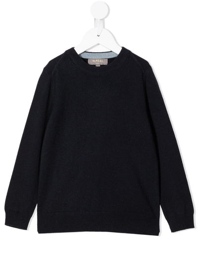 N•peal Kids' Organic Cashmere Sweatshirt In Black