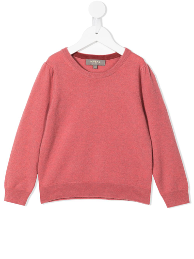 N•peal Kids' Organic Cashmere Knitted Jumper In Pink