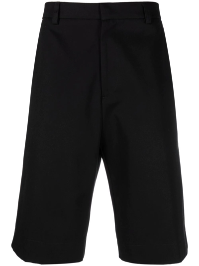 Etro High-waisted Cotton Bermuda Shorts In Black