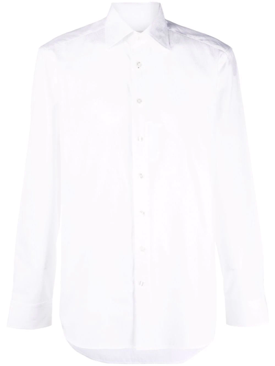 Etro Embroidered-logo Button-up Shirt In White