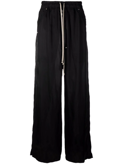 Rick Owens Geth Bela Heavy Cotton Wide Pants In Black