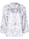 SEE BY CHLOÉ BAROQUE-PRINT RUFFLED BLOUSE