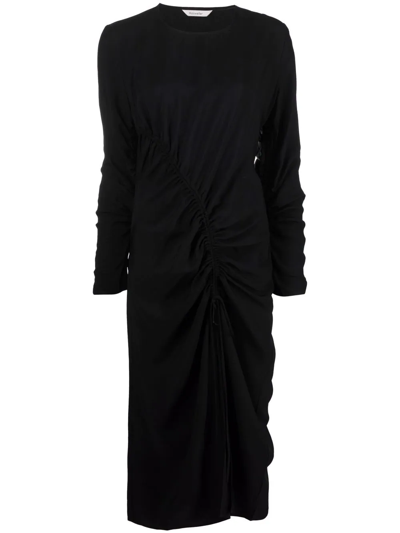 Holzweiler Long-sleeve Gathered-detail Dress In Black