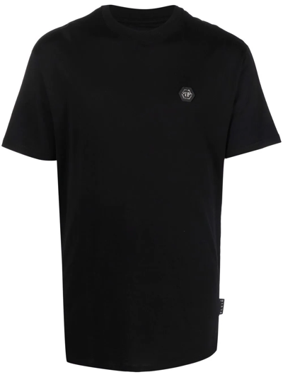Philipp Plein Logo-patch Short-sleeve T-shirt In Nero