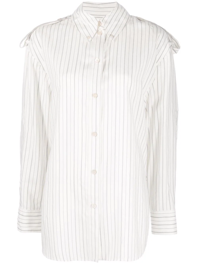 Isabel Marant Pinstripe-pattern Button-fastening Shirt In Neutrals