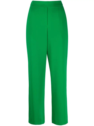 P.a.r.o.s.h Elasticated Straight-leg Tailored Trousers In Green