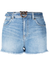 Pinko Brooklyn Used Effect Denim Shorts In Blue