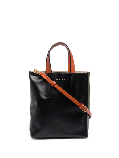 Marni Mini Museo Soft Tote Bag In Black