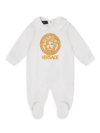 VERSACE BABY'S LOGO COTTON-BLEND FOOTED BODYSUIT