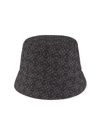 Loewe Reversible Logo-jacquard Cotton-blend And Shell Bucket Hat In Anthracite