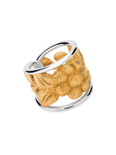 Tane Mexico Women's Bordados Sterling Silver & Gold Vermiel Ring