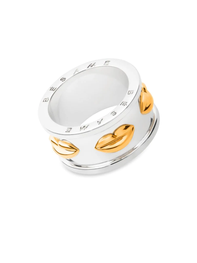 Tane Mexico Women's Besame Sterling Silver & 23k Gold Vermeil Lips Ring