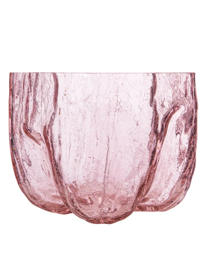 Kosta Boda Crackle Tall Vase In Pink