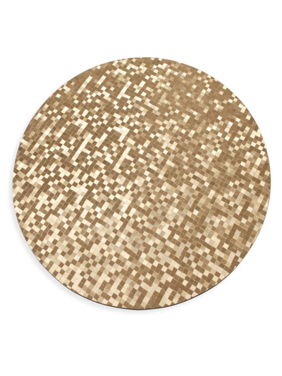 Nomi K Checkered Circular Placemat In Gold