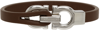 Ferragamo Brown Leather Gancini Bracelet In Br Pel Barkbr/pall L