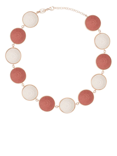 Cameo & Beyond Rosa Disk Necklace In Pink
