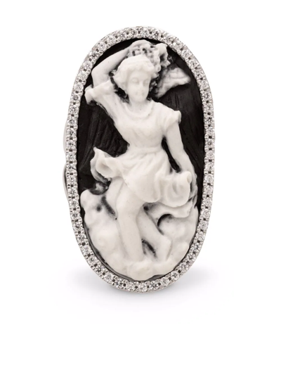Cameo & Beyond Cupids Playing Trumpet Ring In Silver