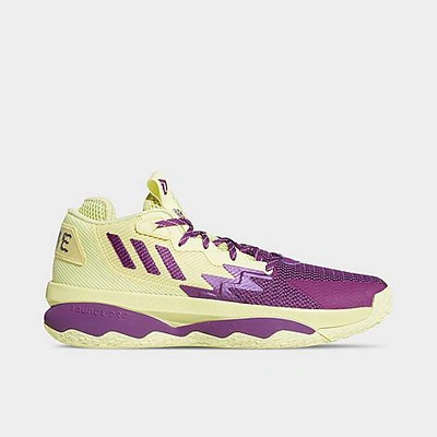Adidas Originals Adidas Dame 8 Basketball Shoes In Yellow Tint/glory Purple/signal Green