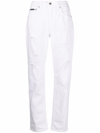 Dolce & Gabbana Jeans With Cut Out Embroidery In White