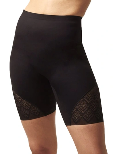Chantelle Microfiber & Lace High-waist Thigh Shaper In Black