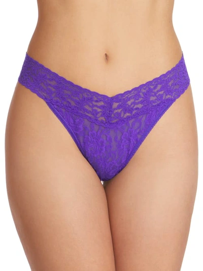 Hanky Panky Signature Lace Original Rise Thong In Electric Purple