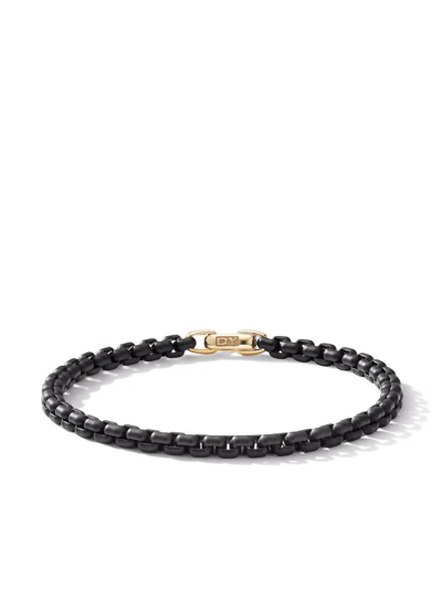 David Yurman Stainless Steel Bel Aire Chain Bracelet With 14k Yellow Gold Accent In Black/gold