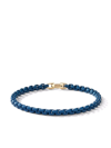 David Yurman 14kt Yellow Gold Dy Bel Aire Color Box Chain Bracelet (4mm) In Blue