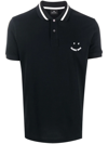 Ps By Paul Smith Cotton Happy Logo Polo Shirt In Schwarz