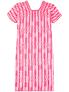 PIPPA HOLT EMBROIDERED STRIPED SHIFT DRESS