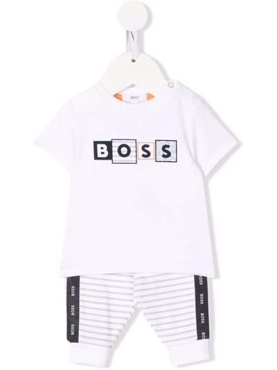 Bosswear Babies' Logo-print Tracksuit Set In White