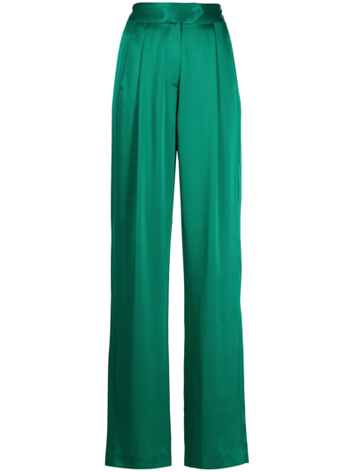 Michelle Mason Wide-leg Trousers In Emerald